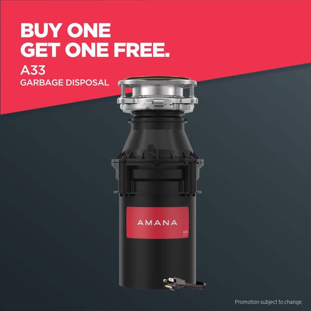 A33 W/C 1/3 HP Continuous Feed Kitchen Garbage Disposal with Power Cord
