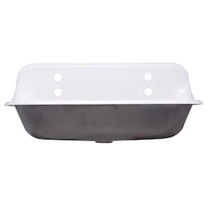 Brockway 36 in. Cast Iron Wall Mount Utility, Service, Laundry Sink in White