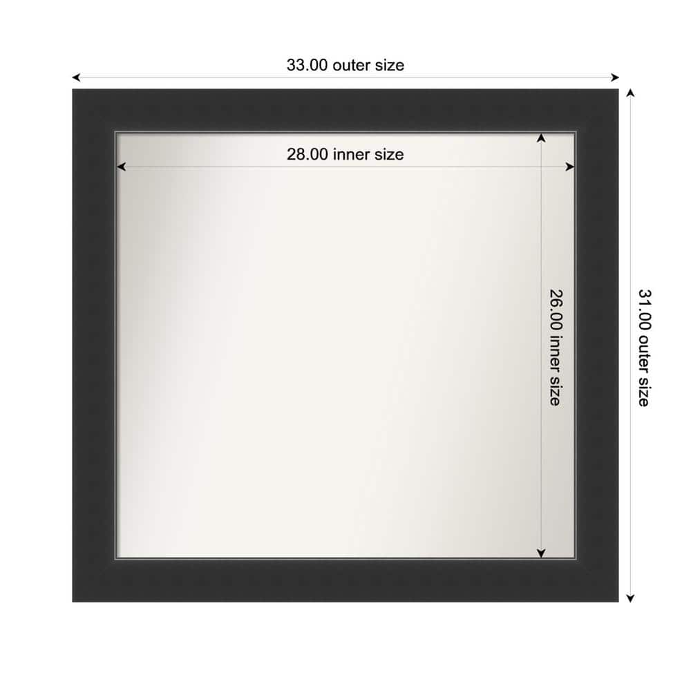Corvino Black 33 in. x 31 in. Custom Non-Beveled Wood Framed Bathroom Vanity Wall Mirror price history on PriceWatchPro