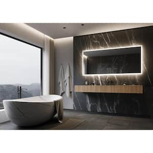 Backlit 70 in. W x 32 in. H Rectangular Frameless Wall Mounted Bathroom Vanity Mirror 3000K LED