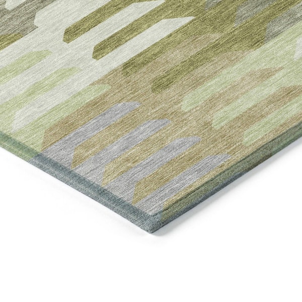 Chantille Machine Washable Indoor/Outdoor Abstract ACN2328 Fern 5 ft. x 7 ft. 6 in. Area Rug