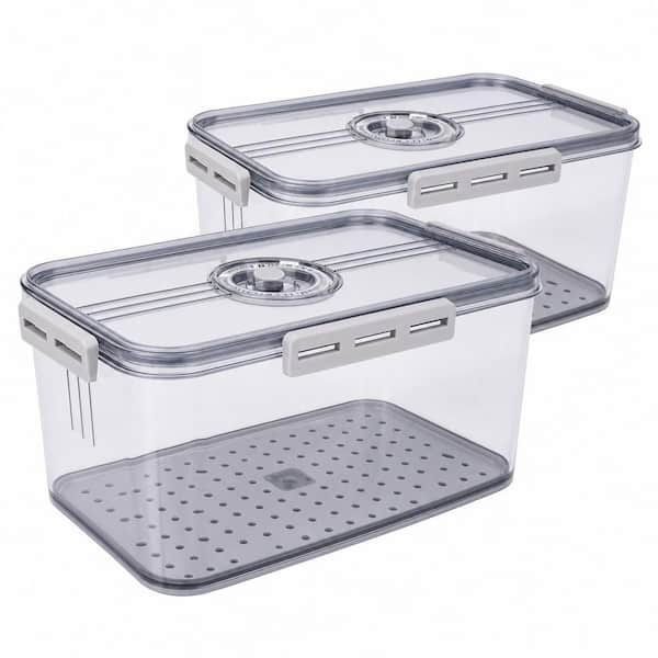 2-Pack Bread Storage Container with Airtight Lid and Recording Time, Bread Box for Homemade Bread, Toast, Loaf, Cookies