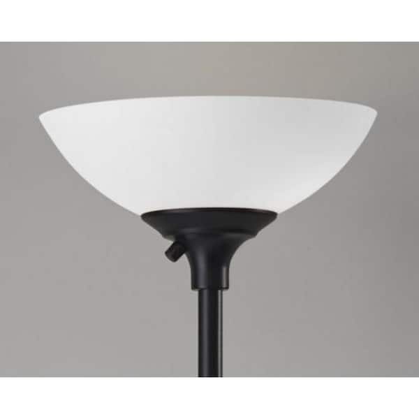 Tailored Black Metal Torchiere With Bright Illumination