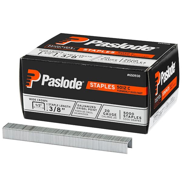5010C 1/2 in. W Crown 3/8 in. Leg Full Pallet 20-Gauge Galvanized Steel Construction Staples (5000 Per Box)