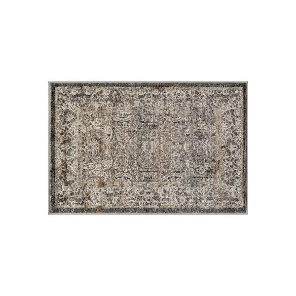 Vintage Abrder Stone Indoor High-Low Area Rug 2 ft. x 4 ft. Gray