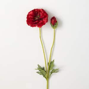 27 in. Artificial Radiant Red Poppy With Bud