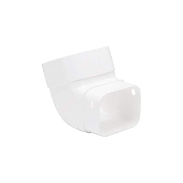 Amerimax Home Products 2 in. x 3 in. White Vinyl Downspout A-Elbow