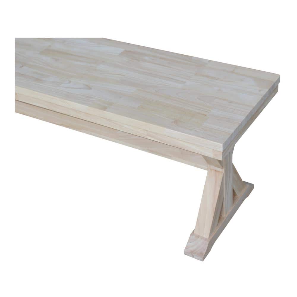 Canyon 66'' Unfinished Solid Hardwood Traditional Bench