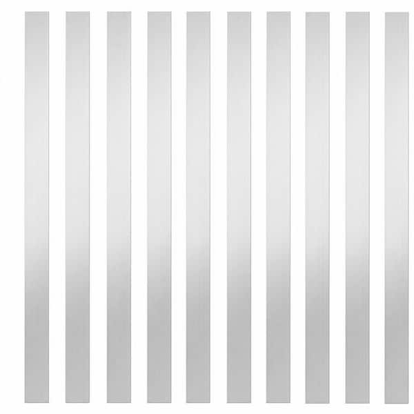 Corrosion Rustproof Bendable Stainless Steel Strips, 12 in. W x 1 in. H, 10-Piece, Mirror Finish, PVC Protected, Gray