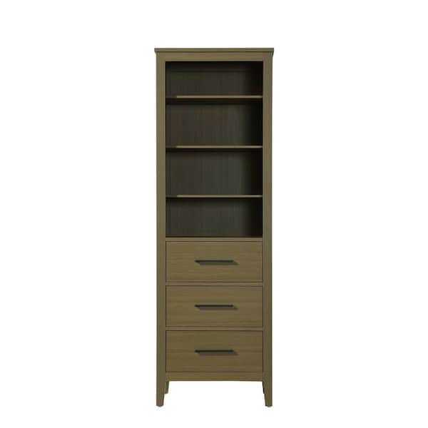24 in. W x 18 in. D x 72 in. H Chestnut Brown Freestanding Linen Cabinet