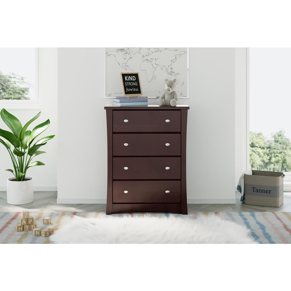 Espresso Double Nursery Vertical 4-Drawer Chest