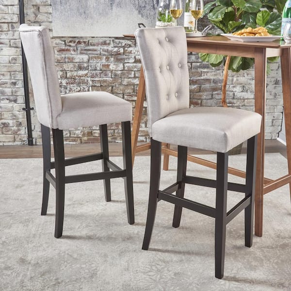 Noble House Pia 45.5 in. Wheat Upholstered Bar Stool (Set of 2)