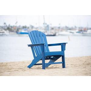 Hampton Navy Poly Outdoor Patio Plastic Adirondack Chair