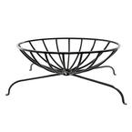 13 in. Tall x 32 in. L Black Oval Wrought Iron Basket Grate for Fireplace Logs