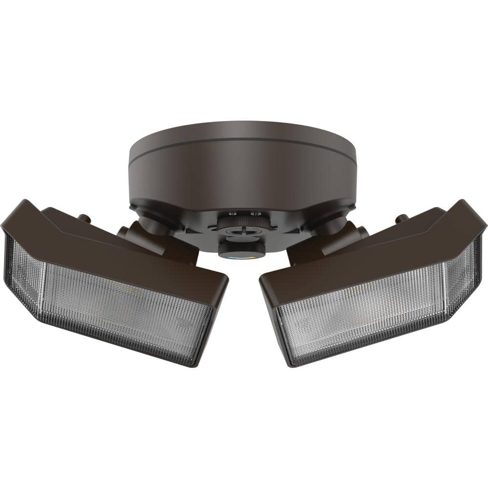Dark Bronze Dual Head LED Outdoor Security Floodlight