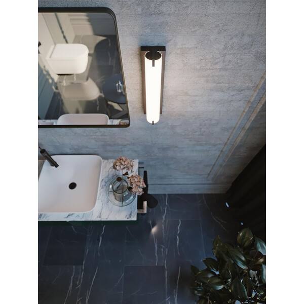 AFX Axel 1-Light Black Wall Sconce with Acrylic Shade