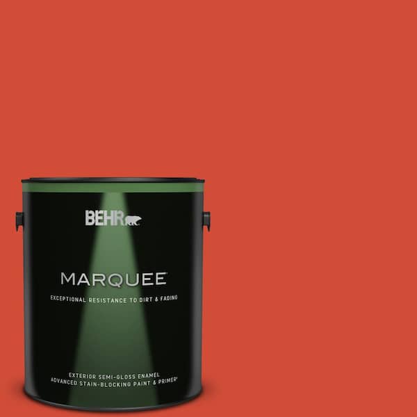 BEHR MARQUEE 1 gal. #S-G-190 Red Hot Semi-Gloss Enamel Exterior Paint & Primer