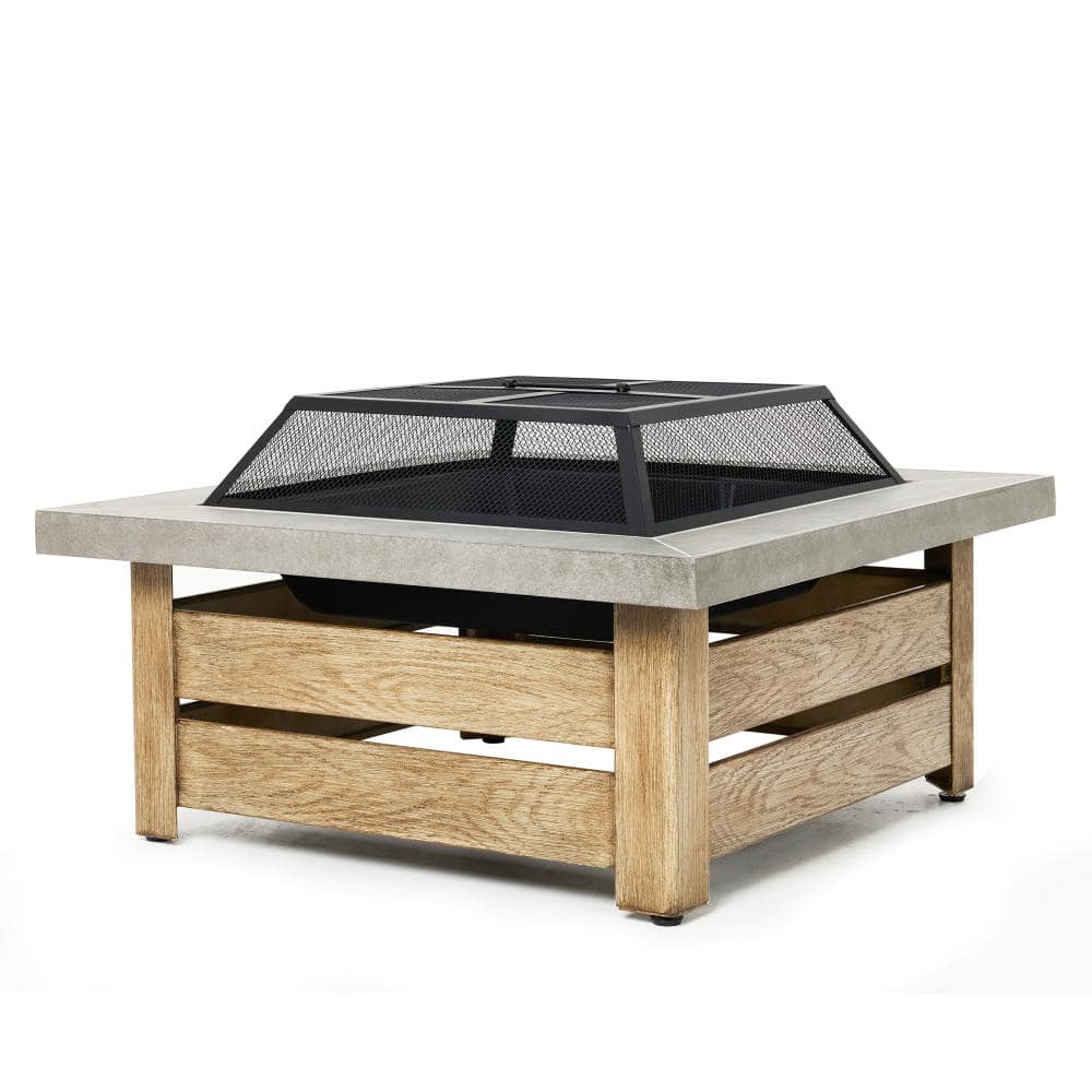 34-inch Natural Iron Wood-Burning American Design Fire Pit Table with Cross Weave Cutouts price history on PriceWatchPro