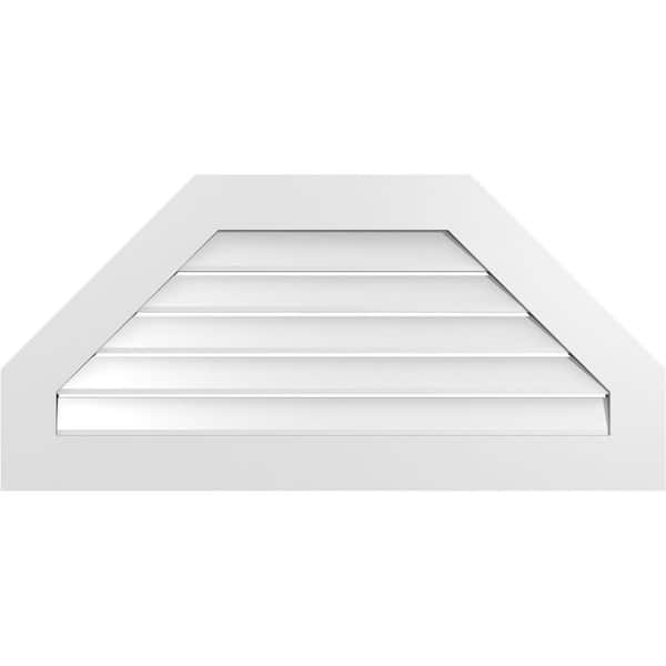 Ekena Millwork 42 in. x 20 in. Octagonal Top Surface Mount PVC Gable Vent: Functional with Standard Frame