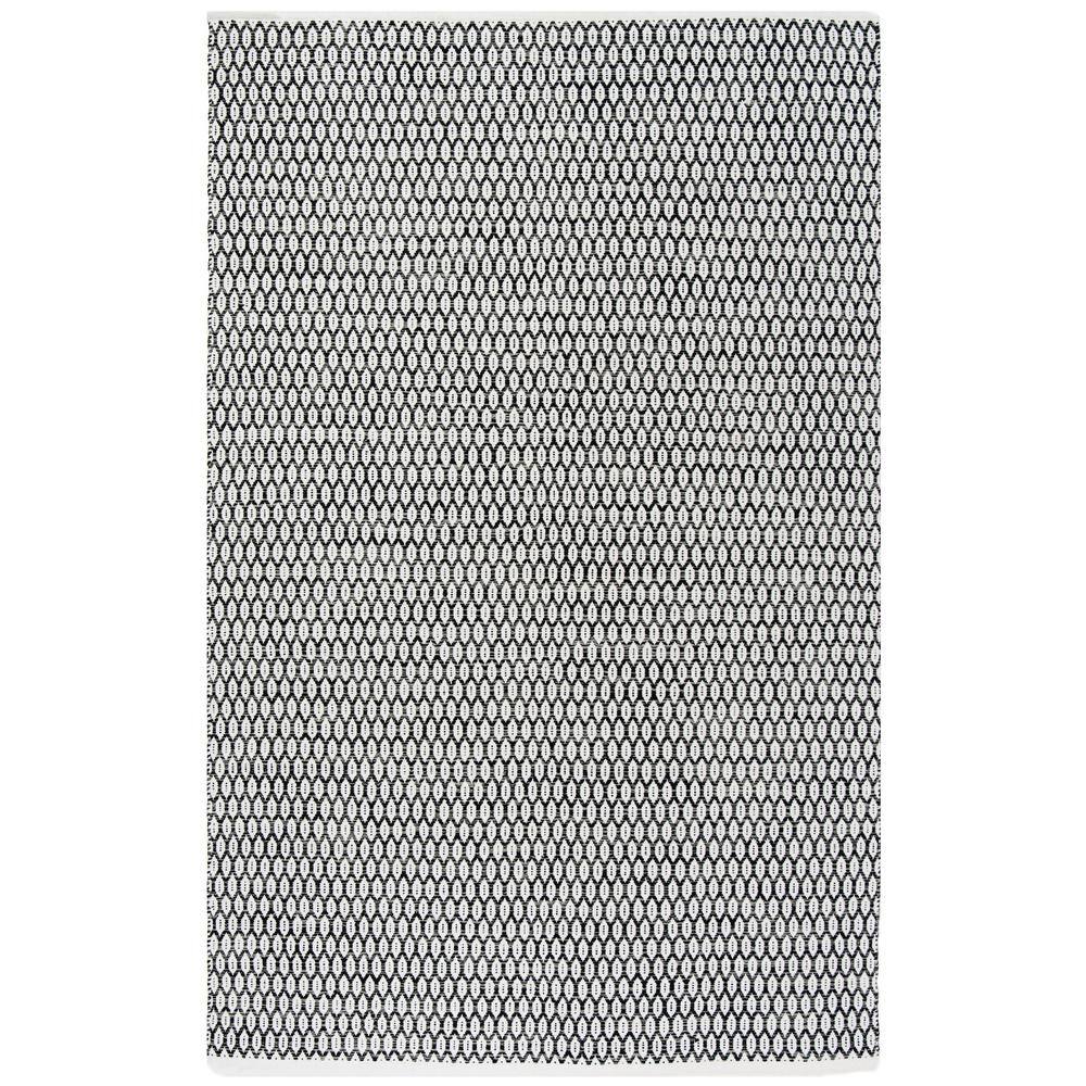 Handwoven Montauk Cotton Flatweave Rug in Black/Ivory - 4' x 6'