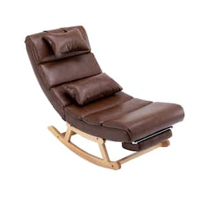 Dark Brown Comfortable Relax Recliner Rocking Chair CRLW60739701