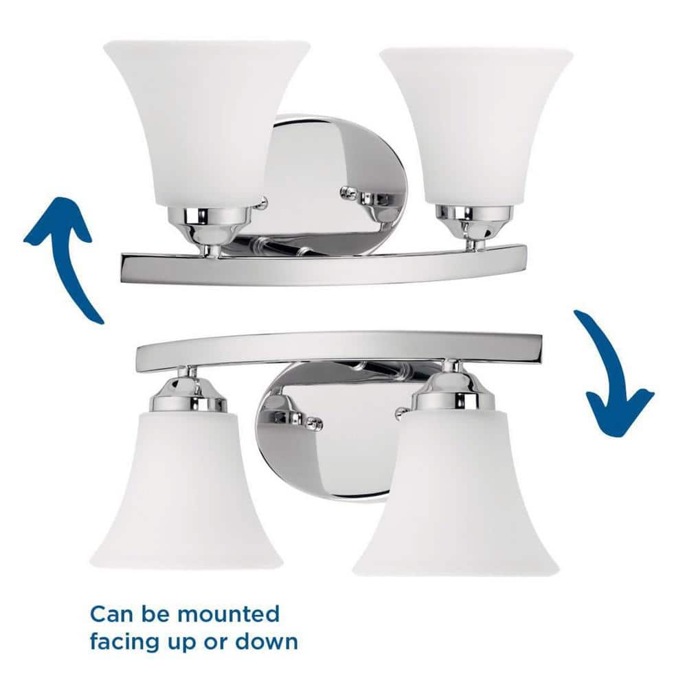 Adorn Polished Chrome 2-Light Bath and Vanity Fixture