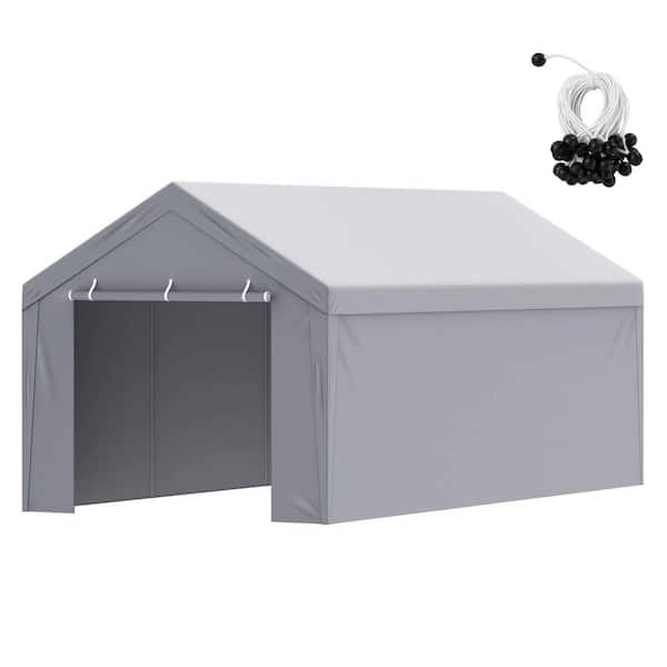 10'x20' Carport Canopy Cover-Heavy-Duty Waterproof Top + Side Walls, UV Protection (Frame Not Included)