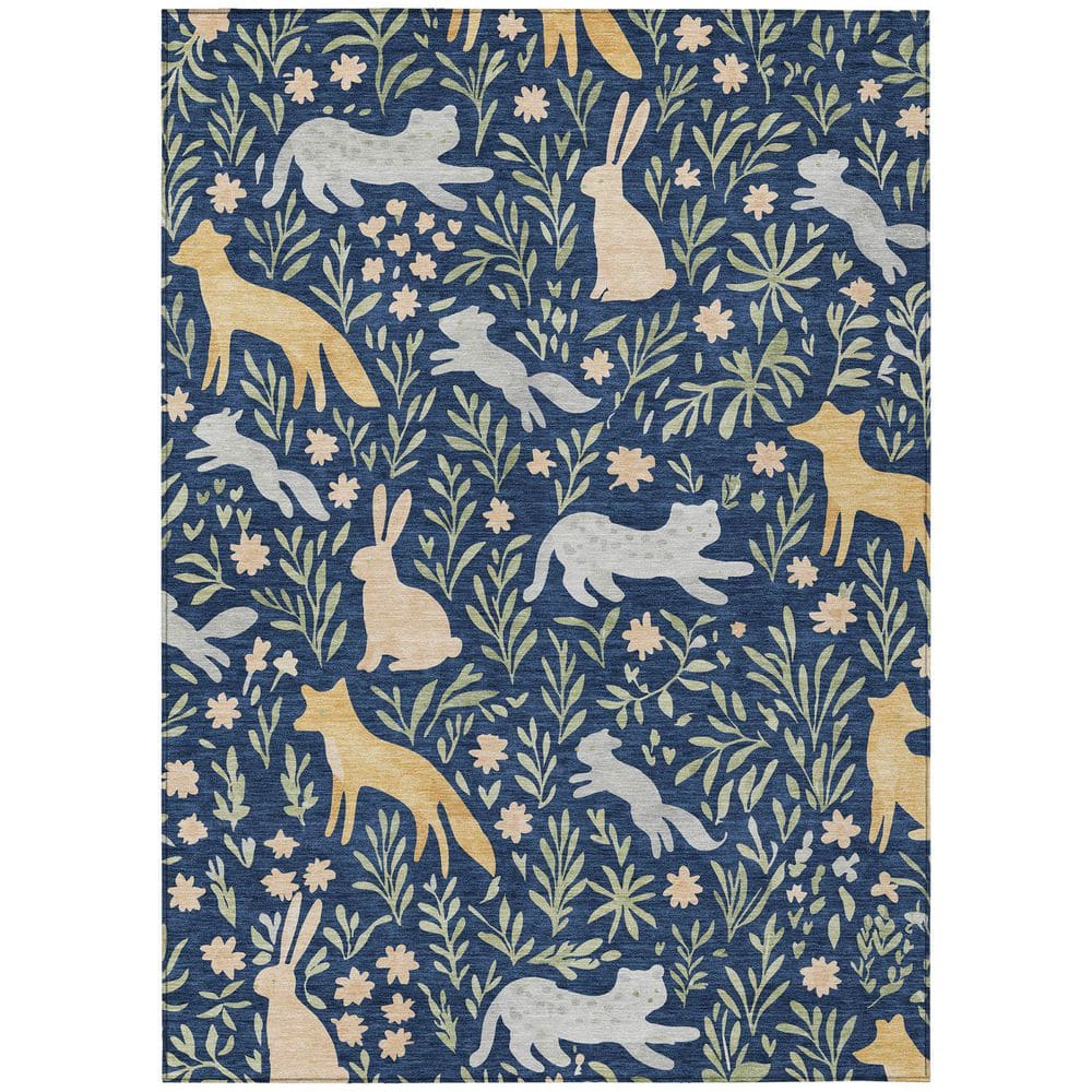 Chantille Machine Washable Indoor/Outdoor Abstract ACN2509 Navy 5 ft. x 7 ft. 6 in. Area Rug price history on PriceWatchPro