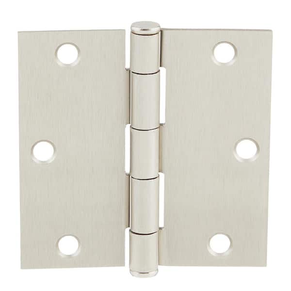 Everbilt - 24-Pack 3-1/2 in. Square Radius Satin Nickel Butt Door Hinge Value Pack