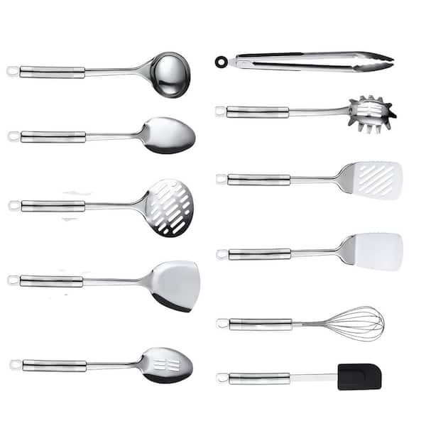 11 PCS Stainless Steel Cooking Utensil Set Nonstick Kitchen Gadgets Cookware with Spatula and Gift Box