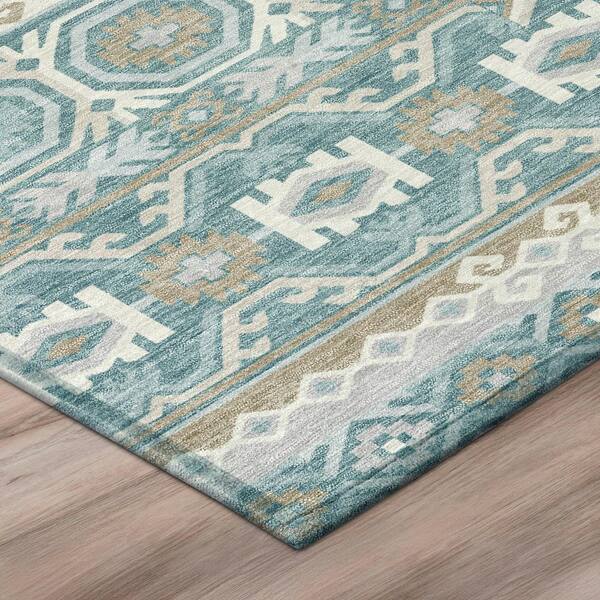 Chantille Machine Washable Indoor/Outdoor Abstract ACN3157 Teal 3 ft. x 4 ft. Area Rug