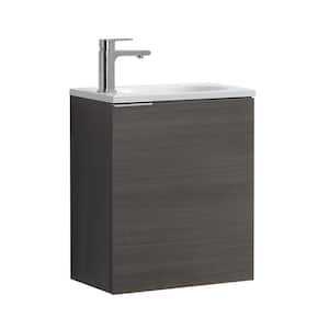 Valencia 20 in. W Wall Hung Bathroom Vanity in Gray Oak with Acrylic Vanity Top in White