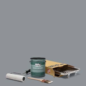 1 gal. #PPU18-04 Dark Pewter Extra Durable Semi-Gloss Enamel Interior Paint & 5-Piece Wooster Set All-in-One Project Kit