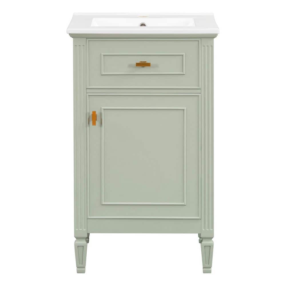 20 in. Freestanding Green Bath Vanity with White Ceramic Top price history on PriceWatchPro