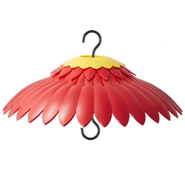 Justincity 14 in. Non-Electric Hanging Squirrel Baffle Hummingbird Feeder Red (1-Pack)
