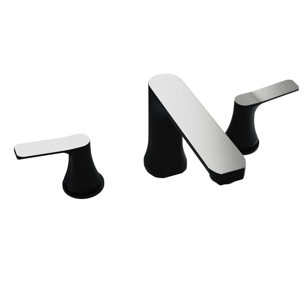 8 in. Widespread Bathroom 2-Handle 3-Hole Faucet with Pop-Up Drain in Matte