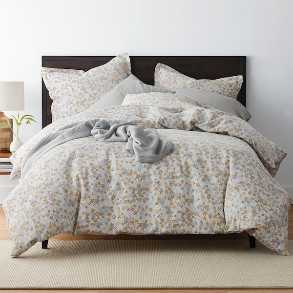 The Company Store Frasier Floral Organic Flannel Twin Duvet Cover