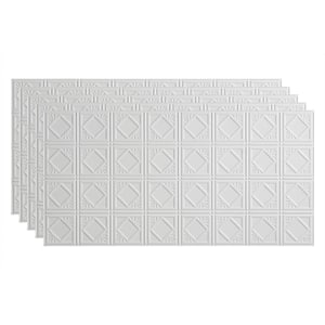 Traditional #4 2 ft. x 4 ft. Glue Up Vinyl Ceiling Tile in Gloss White (40 sq. ft.)