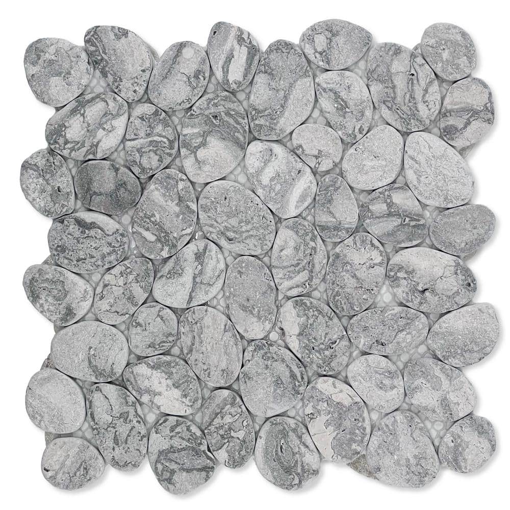 Dove Gray Marble Pebble Mosaic Tile for Wall and Floor