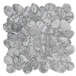 Pebble Marble Dove Grey 11-1/4 in x 11-1/4 in x 9.5mm Mesh-Mounted Mosaic Tile (9.61 sq. ft./case)