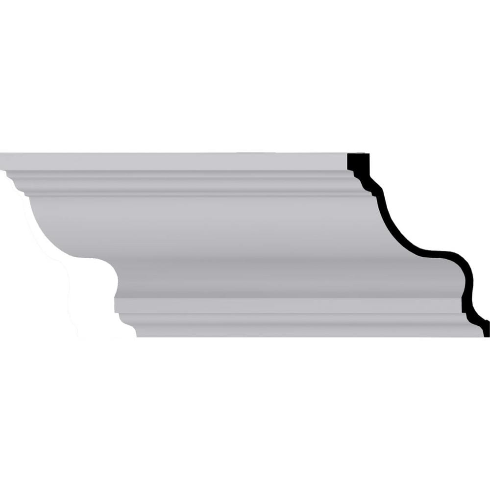 Ekena Millwork 13-3/4 in. x 9-7/8 in. x 94-1/2 in. Polyurethane Marseille Crown Moulding