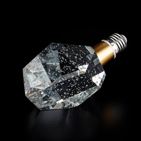 5-Watt Equivalent Seeded Geode Shaped E26/27 Crystal LED Light Bulb in Warm White (1-Pack)