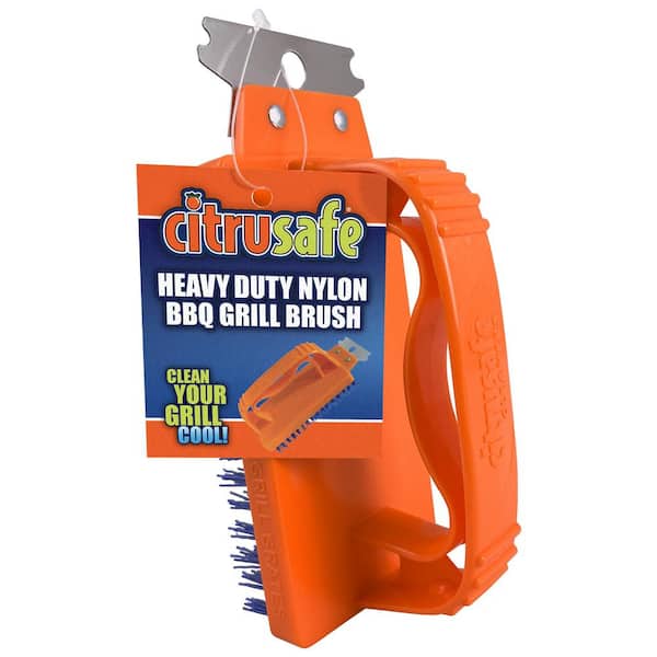 Citrusafe BBQ Grill Scrubber with 3 Heavy Duty Replaceable Scrubber Pads -  Removes Grease and Burnt Food Safely from Grill Grates