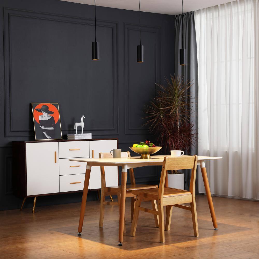 Matte Black Aluminum Mini LED Cylinder Pendant Light