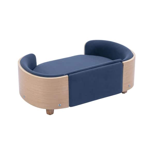 38.58 in. W Dog Bed Pet Sofa With Solid Wood Legs and Bent Wood