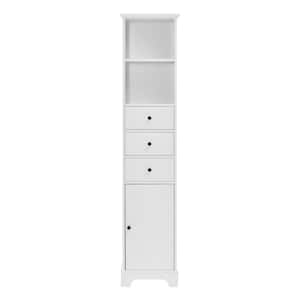 Anky 15 in. W x 10 in. D x 68.3 in. H White MDF Freestanding Bathroom Storage Linen Cabinet