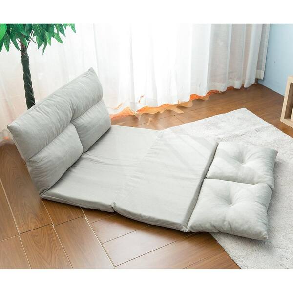 Trule Folding Lazy Sofa Floor Chair Sofa Lounger Bed W/armrests Pillow Grey  & Reviews