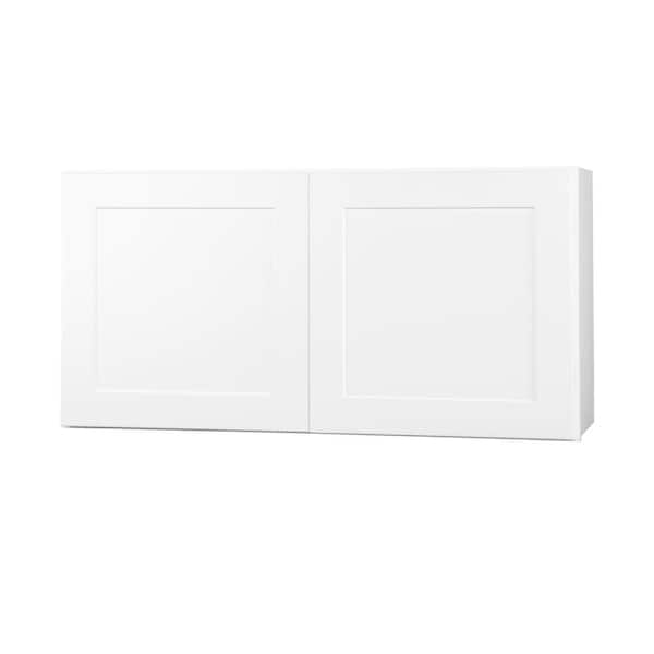 Bremen Cabinetry Bremen Ready to Assemble 36x18x12 in. Shaker High Double Door Wall Cabinet in White