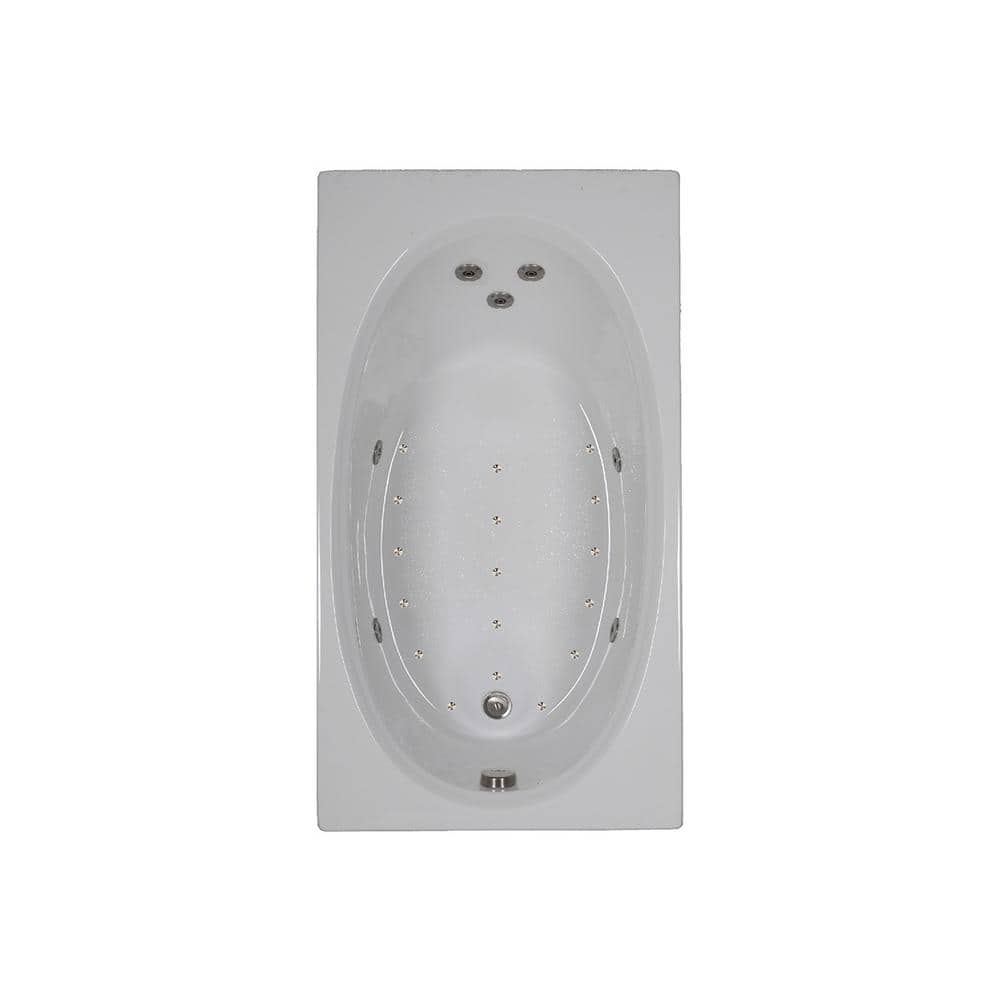 60 in. x 32 in. Acrylic Rectangular Alcove Whirlpool and Air Bathtub with Reversible Drain in Bone price history on PriceWatchPro