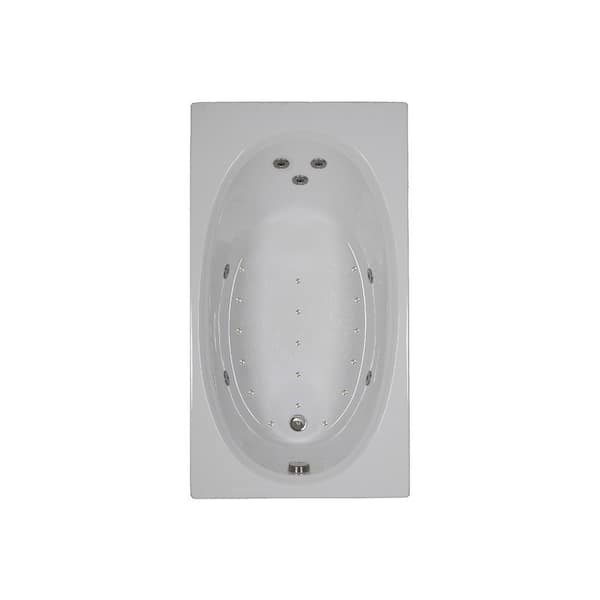 Comfortflo 60 in. x 32 in. Acrylic Rectangular Alcove Whirlpool and Air Bathtub with Reversible Drain in Bone